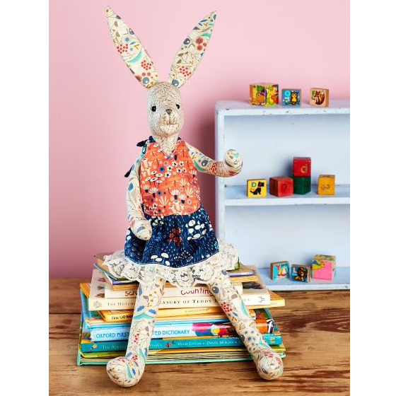Vintage inspired stuffed rabbit doll pattern